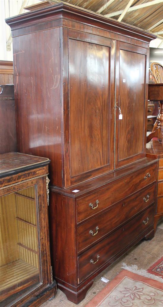 George III mahogany linen press